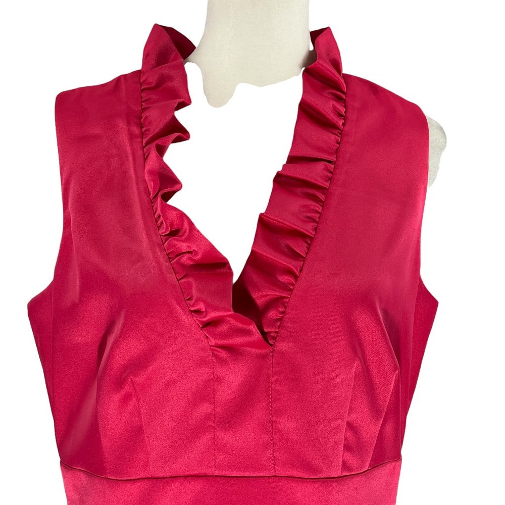 Like New Jessica Howard Brith Pink Sleeveless Ruffle Dress Size 12P - Picture 8 of 10